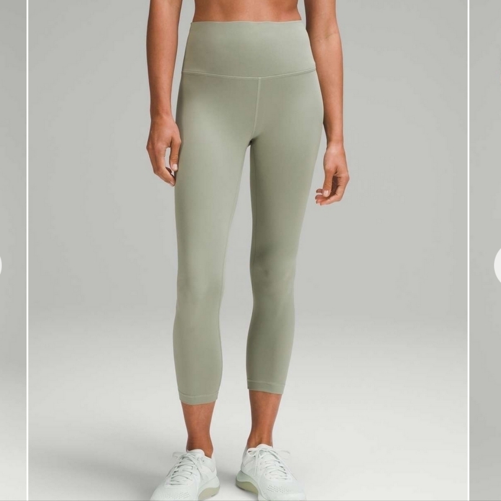 Lululemon Wunder Train High-Rise Crop 23" Laurel Green 8 Everlux Cooling Fabric